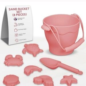 ELBEBE Silicone Baby Beach Toy Pink Set of 8